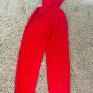 SHEIN Red Jumpsuit Vibrant Style